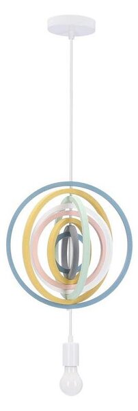 Detský závesný luster HOOPS na lanku 1xE27/20W/230V priemer 27 cm pestrofarebný