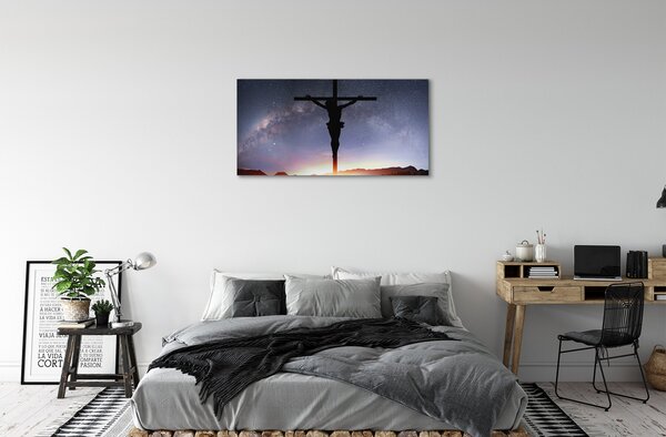 Obraz na plátne Ježiš ukrižovaný neba 100x50 cm
