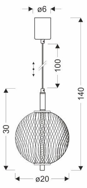 LED závesný luster na lanku PUMA LED/10W/230V pr. 20 cm čierny