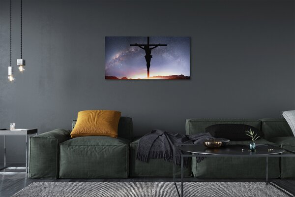 Obraz na plátne Ježiš ukrižovaný neba 100x50 cm