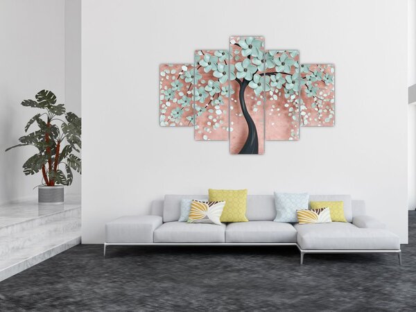 Obraz - Pastelovo modré kvety (150x105 cm)