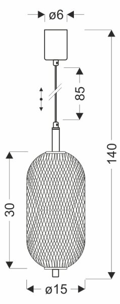 LED závesné svietidlo na lanku PUMA LED/10W/230V pr. 15 cm čierne