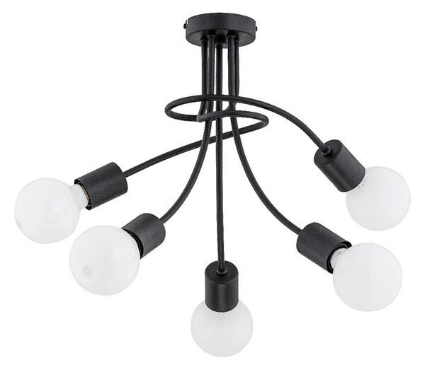 Prisadený luster PLENA 5xE27/15W/230V čierny