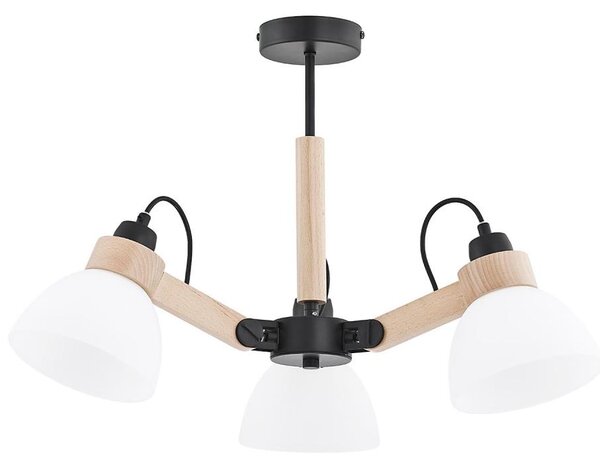 Prisadený luster DANTONA 3xE27/15W/230V čierna/béžová