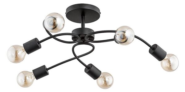 Prisadený luster HELIX 6xE27/15W/230V čierny