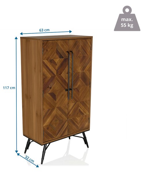KOMODA, jedľa, tmavohnedá, 63/117/32 cm MID.YOU - Komody, Online Only