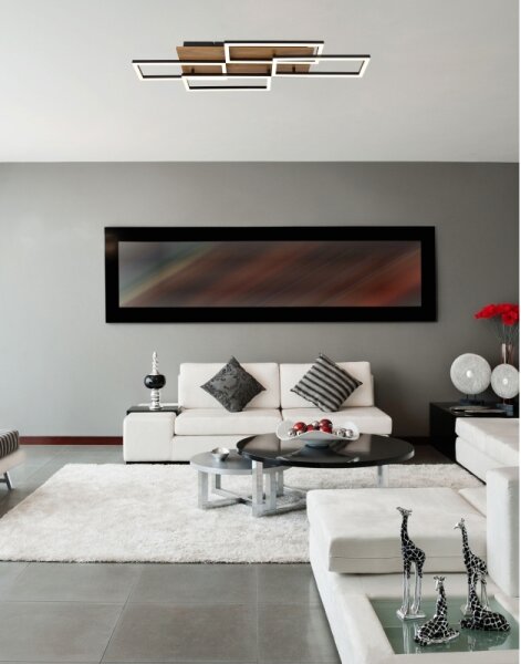 Globo 67359-40 -LED stmievateľné stropné svietidlo JEFFRY 40W/230V 32,5x87,5 cm hnedá/čierna+DO