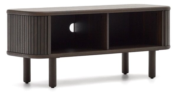 Tmavohnedý TV stolík v dekore jaseňa 120x50 cm Mailen – Kave Home