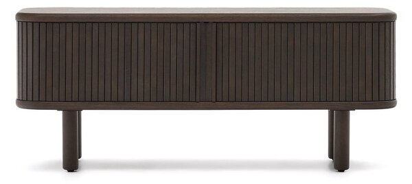 Tmavohnedý TV stolík v dekore jaseňa 120x50 cm Mailen – Kave Home