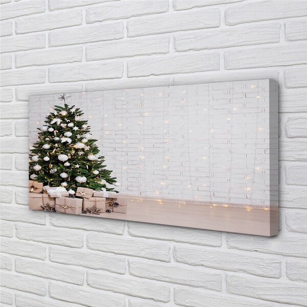 Obraz na plátne Ozdoby na vianočný stromček darčeky 100x50 cm
