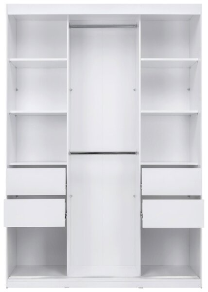 SKRIŇA S POSUVNÝMI DVERAMI, biela, 150/215/59,5 cm P & B - Skrine, Online Only