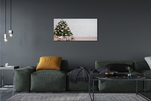Obraz na plátne Ozdoby na vianočný stromček darčeky 100x50 cm