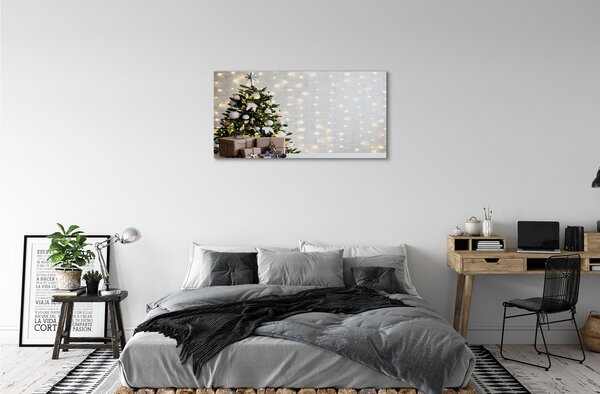 Obraz na plátne Ozdoby na vianočný stromček darčeky 100x50 cm