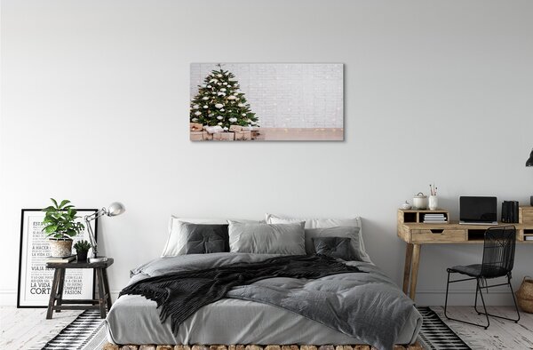Obraz na plátne Ozdoby na vianočný stromček darčeky 100x50 cm