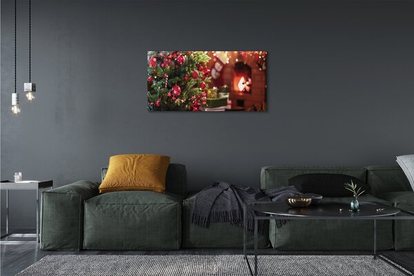 Obraz na plátne Ozdoby vianočný strom darčeky 100x50 cm