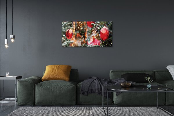 Obraz na plátne Snow Vianočné ozdoby 100x50 cm
