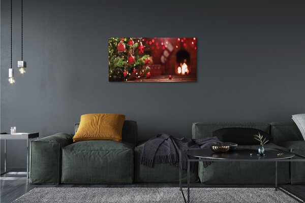 Obraz na plátne Ozdoby vianočný strom darčeky 100x50 cm