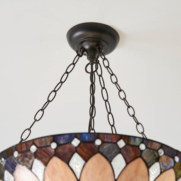 Endon 63976 - Luster na reťazi Tiffany BROOKLYN 3xE27/60W/230V priemer 50 cm