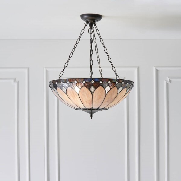 Endon 63976 - Luster na reťazi Tiffany BROOKLYN 3xE27/60W/230V priemer 50 cm