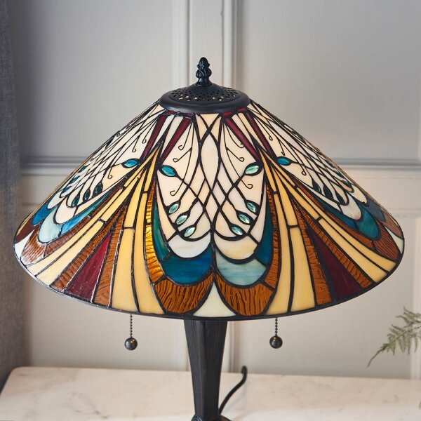 Stolná lampa Tiffany HECTOR 2xE27/60W/230V, priemer 40 cm