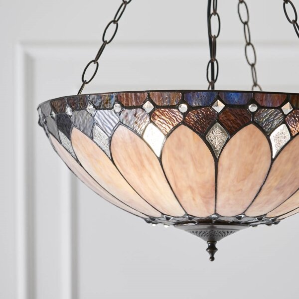 Endon 63976 - Luster na reťazi Tiffany BROOKLYN 3xE27/60W/230V priemer 50 cm