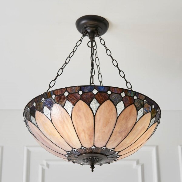 Endon 63976 - Luster na reťazi Tiffany BROOKLYN 3xE27/60W/230V priemer 50 cm