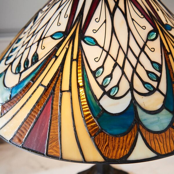 Stolná lampa Tiffany HECTOR 2xE27/60W/230V, priemer 40 cm