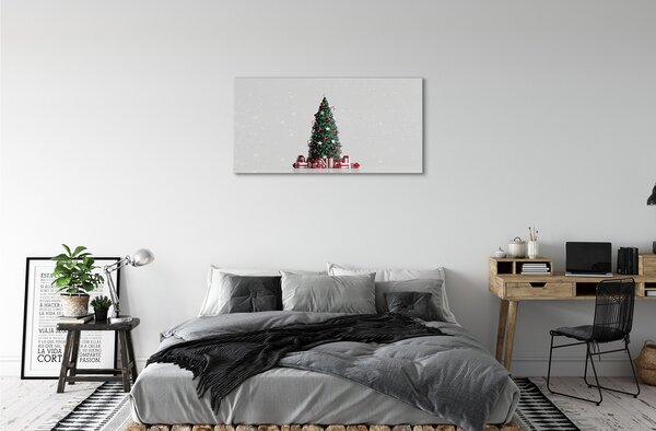 Obraz na plátne Ozdoby na vianočný stromček darčeky 100x50 cm