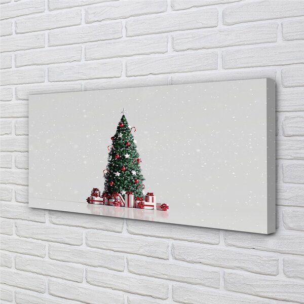 Obraz na plátne Ozdoby na vianočný stromček darčeky 100x50 cm