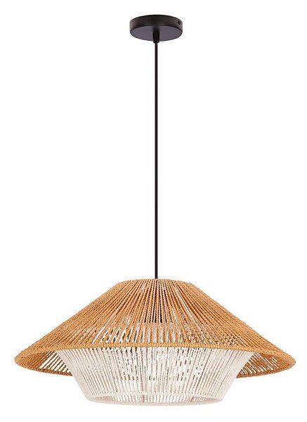 Závesný luster na lanku AFRICA 1xE27/40W/230V, priemer 50 cm, hnedá/krémová
