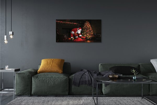 Obraz na plátne Ozdoby na vianočný stromček darčeky Claus 100x50 cm