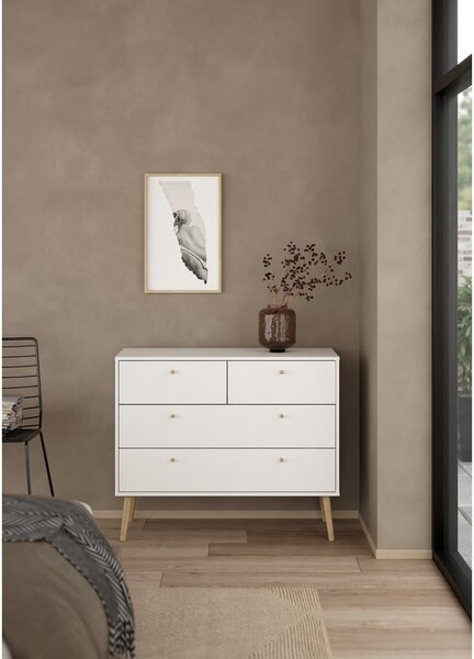 Biela nízka komoda 99x82 cm Bodo – Tvilum