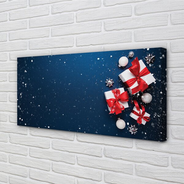 Obraz na plátne Darčeky čačky sneh 100x50 cm