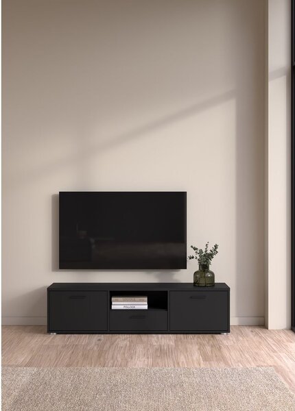 Čierny TV stolík 147x38 cm Media – Tvilum