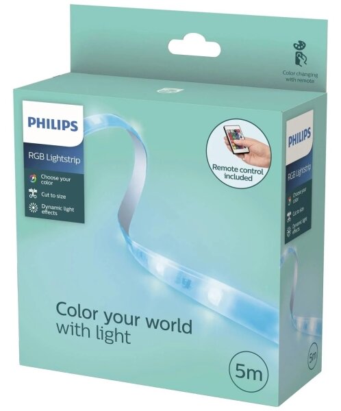 Philips - LED RGB stmievateľný pás 5m LED/12W/230V + diaľkové ovládanie