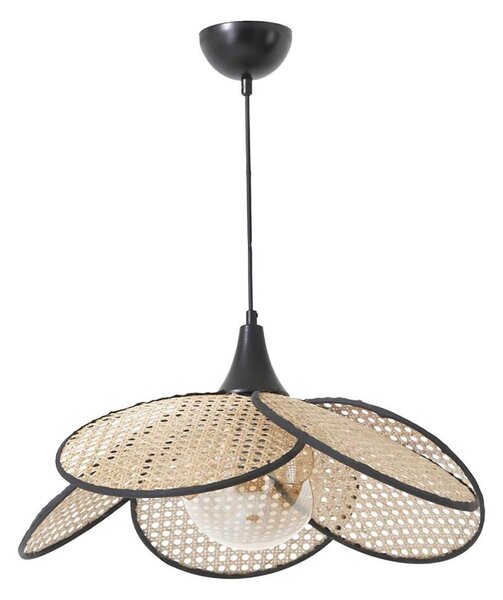 Závesný luster na lanku FUME 1xE27/40W/230V, priemer 45 cm, čierna/béžová