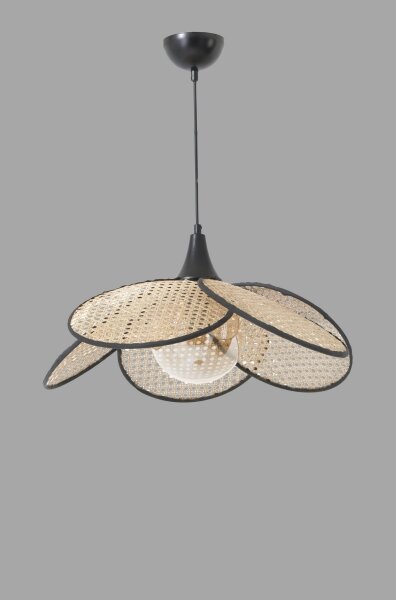 Závesný luster na lanku FUME 1xE27/40W/230V, priemer 45 cm, čierna/béžová