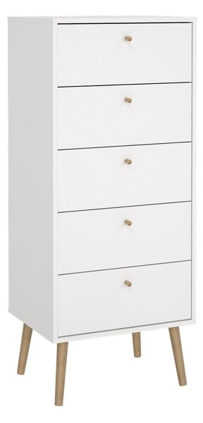 Biela vysoká komoda 50x120 cm Bodo – Tvilum