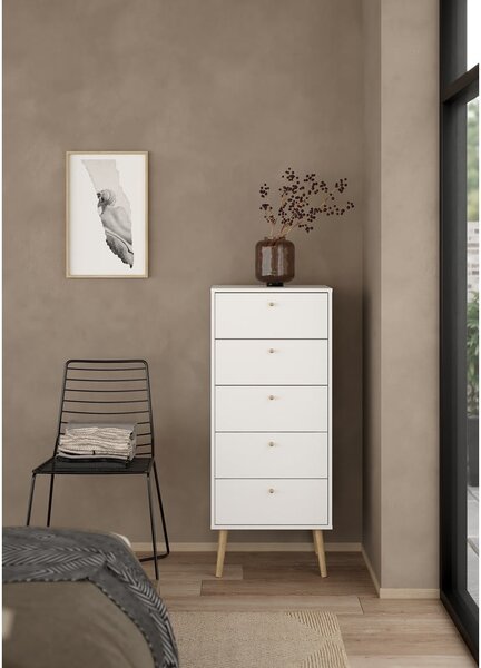 Biela vysoká komoda 50x120 cm Bodo – Tvilum