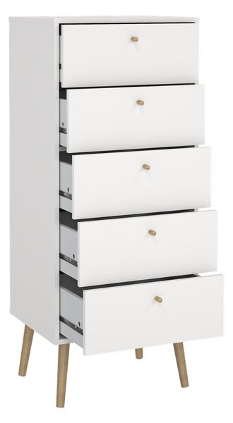 Biela vysoká komoda 50x120 cm Bodo – Tvilum