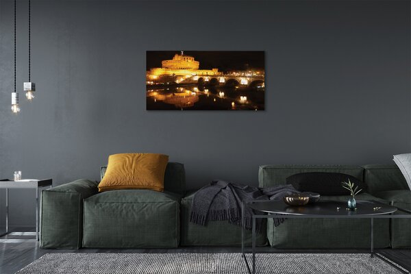 Obraz na plátne Rome River mosty v noci 100x50 cm