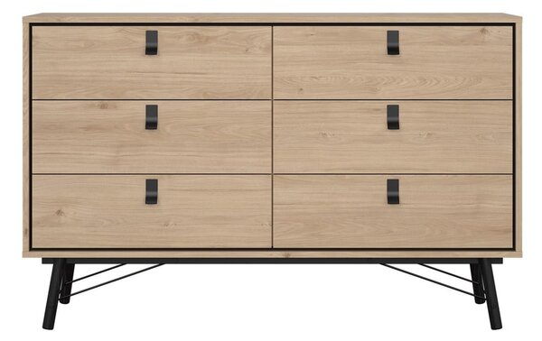 Nízka komoda v dekore duba v prírodnej farbe 153x95 cm Ry – Tvilum