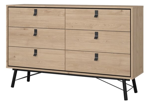 Nízka komoda v dekore duba v prírodnej farbe 153x95 cm Ry – Tvilum
