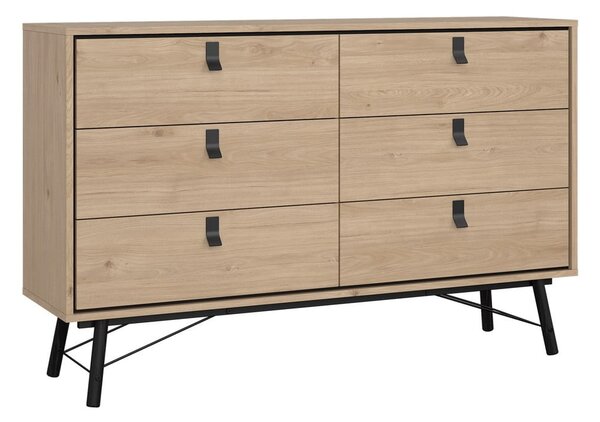 Nízka komoda v dekore duba v prírodnej farbe 153x95 cm Ry – Tvilum