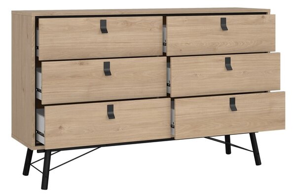 Nízka komoda v dekore duba v prírodnej farbe 153x95 cm Ry – Tvilum