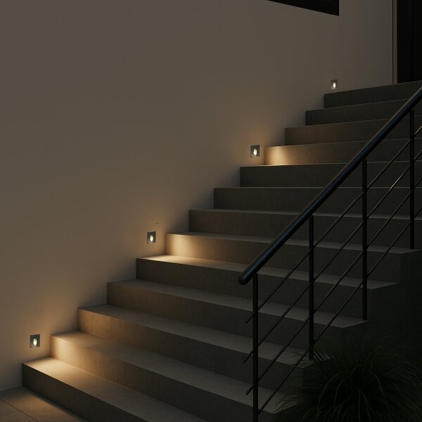 Brilagi - LED vonkajšie zapustené svietidlo STAIRDOT LED/2W/230V čierne IP65 hranaté