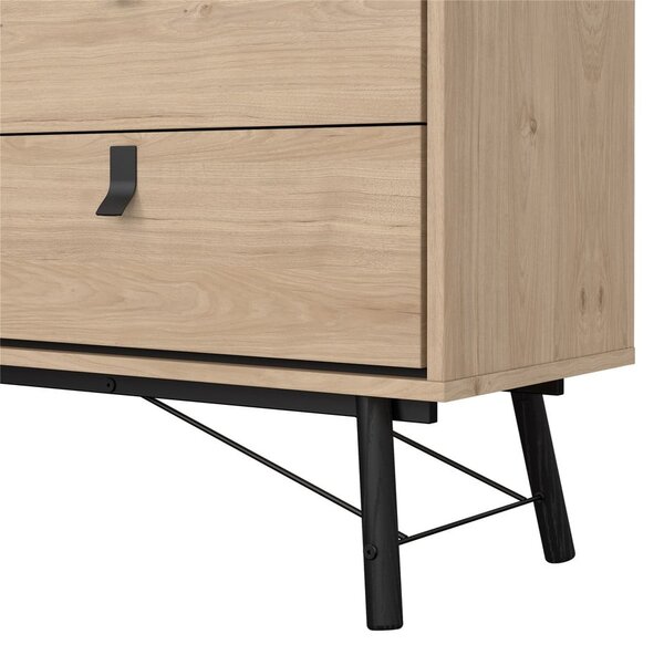 Nízka komoda v dekore duba v prírodnej farbe 153x95 cm Ry – Tvilum