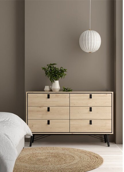 Nízka komoda v dekore duba v prírodnej farbe 153x95 cm Ry – Tvilum