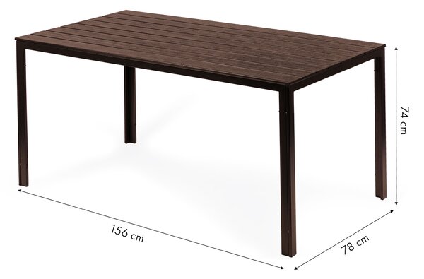 ModernHome Záhradný stôl 156 x 78 cm Hnedý