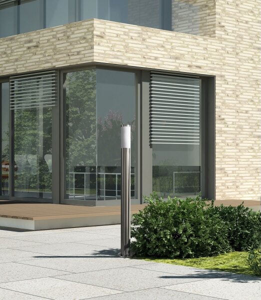 LED RGBW stmievateľná vonkajšia lampa LIVIA 1xE27/6,5W/230V 100 cm IP44 strieborná